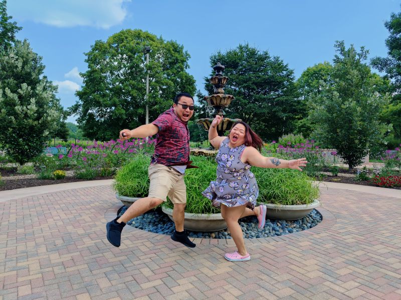 Taking a Silly Photo at a Local Botanical Garden