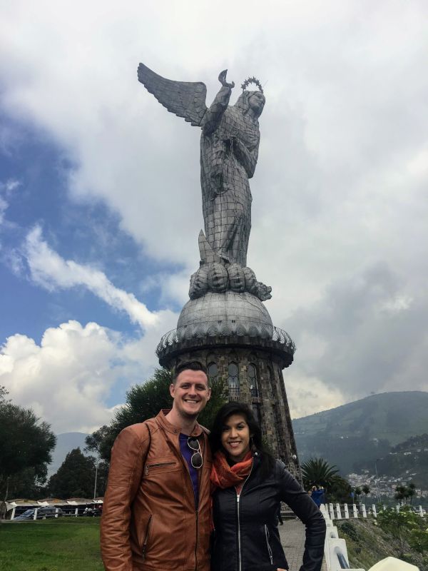 Visiting a National Monument in Quito, Ecuador, Where Daniella Was Born