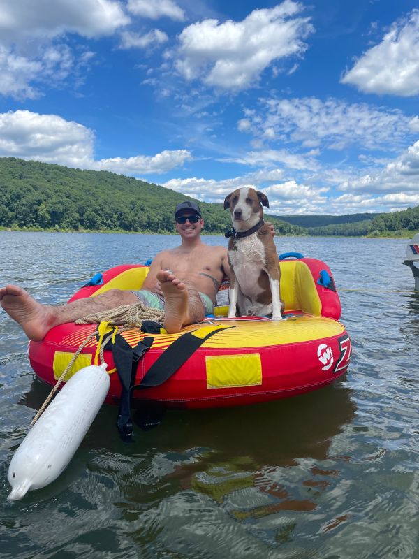 Eric & Ranger Relaxing on the Water