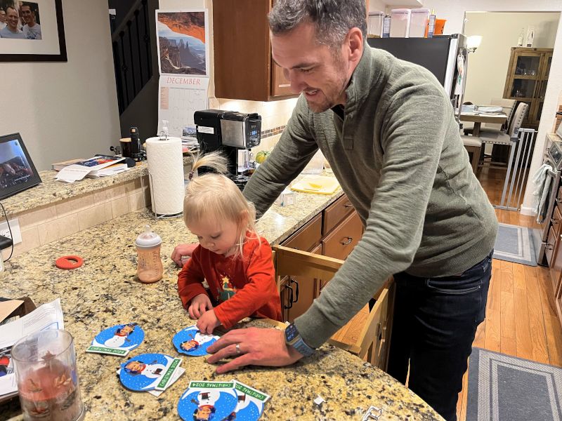 Philip & Abby Crafting Ornaments for Gifts to Family