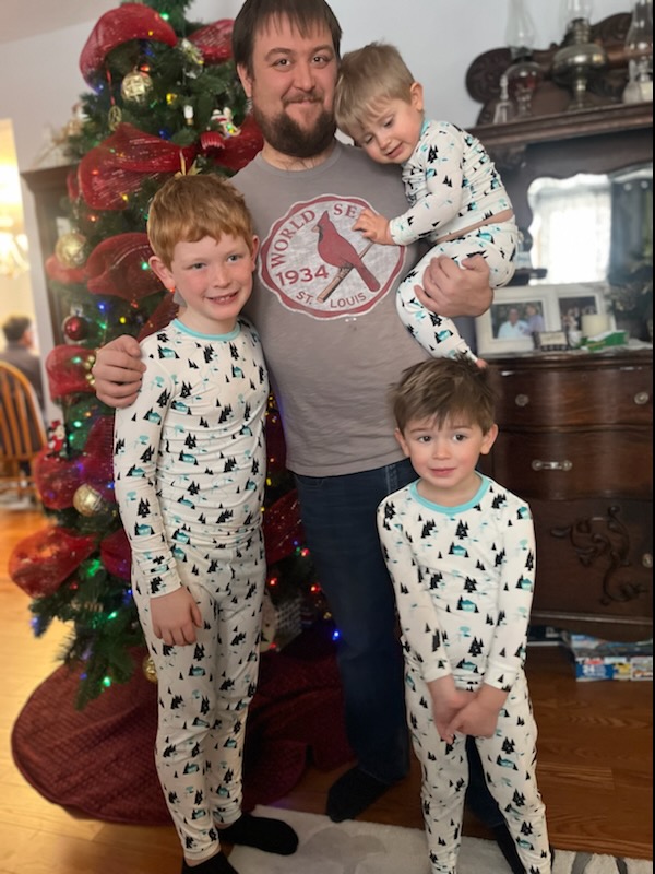 Matching Christmas Jammies with  Cousins